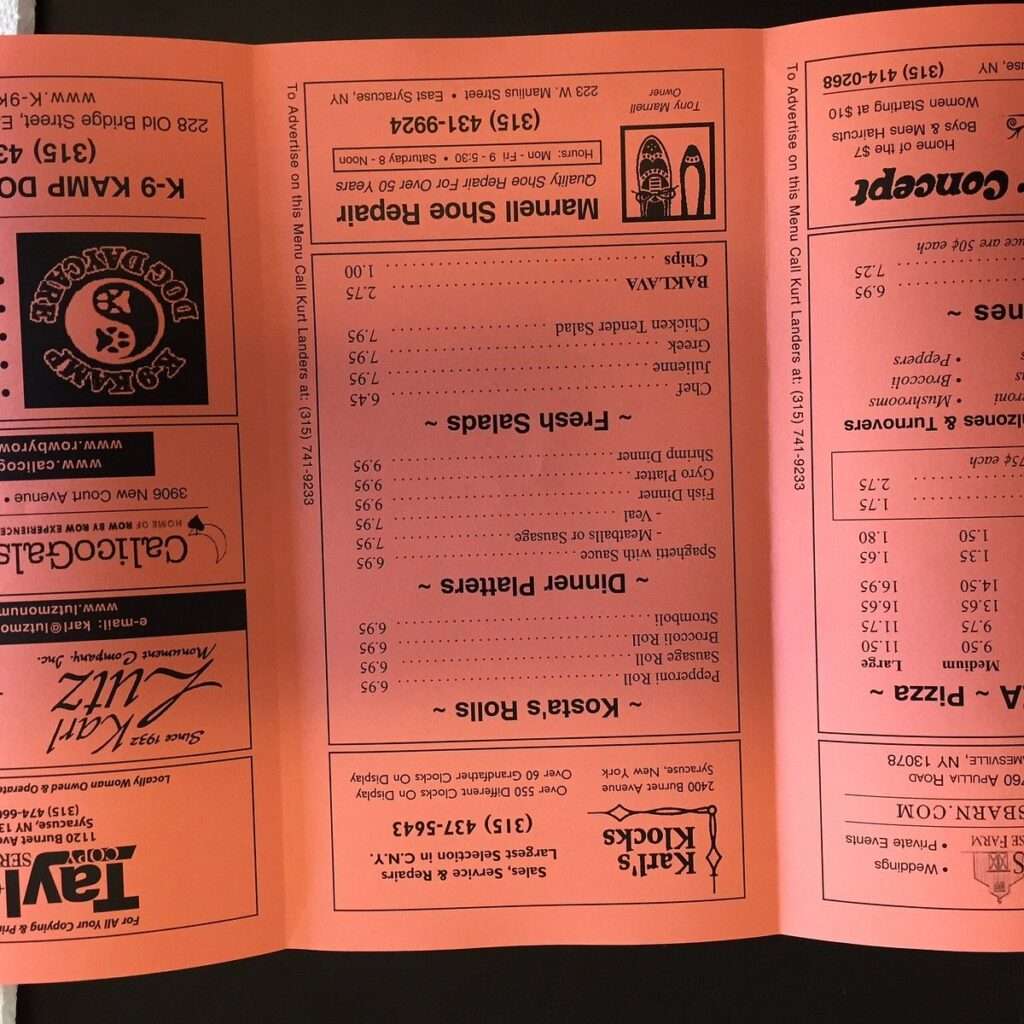 Kostas Pizza House menu 3